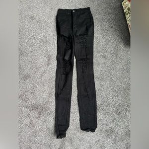 Black ripped skinny jeans